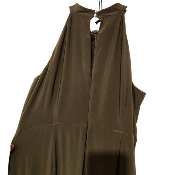 Nina Leonard Jumpsuit For Women Size Medium Wide Leg Olive Green Color With Zip - Picture 6 of 15
